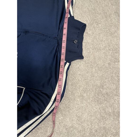 Adidas Men’s L Track Jacket Signature 3 Stripe Sleeve blue VTG! - Picture 7 of 8